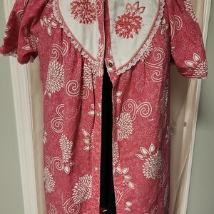 Pink Floral Button-Up Dress